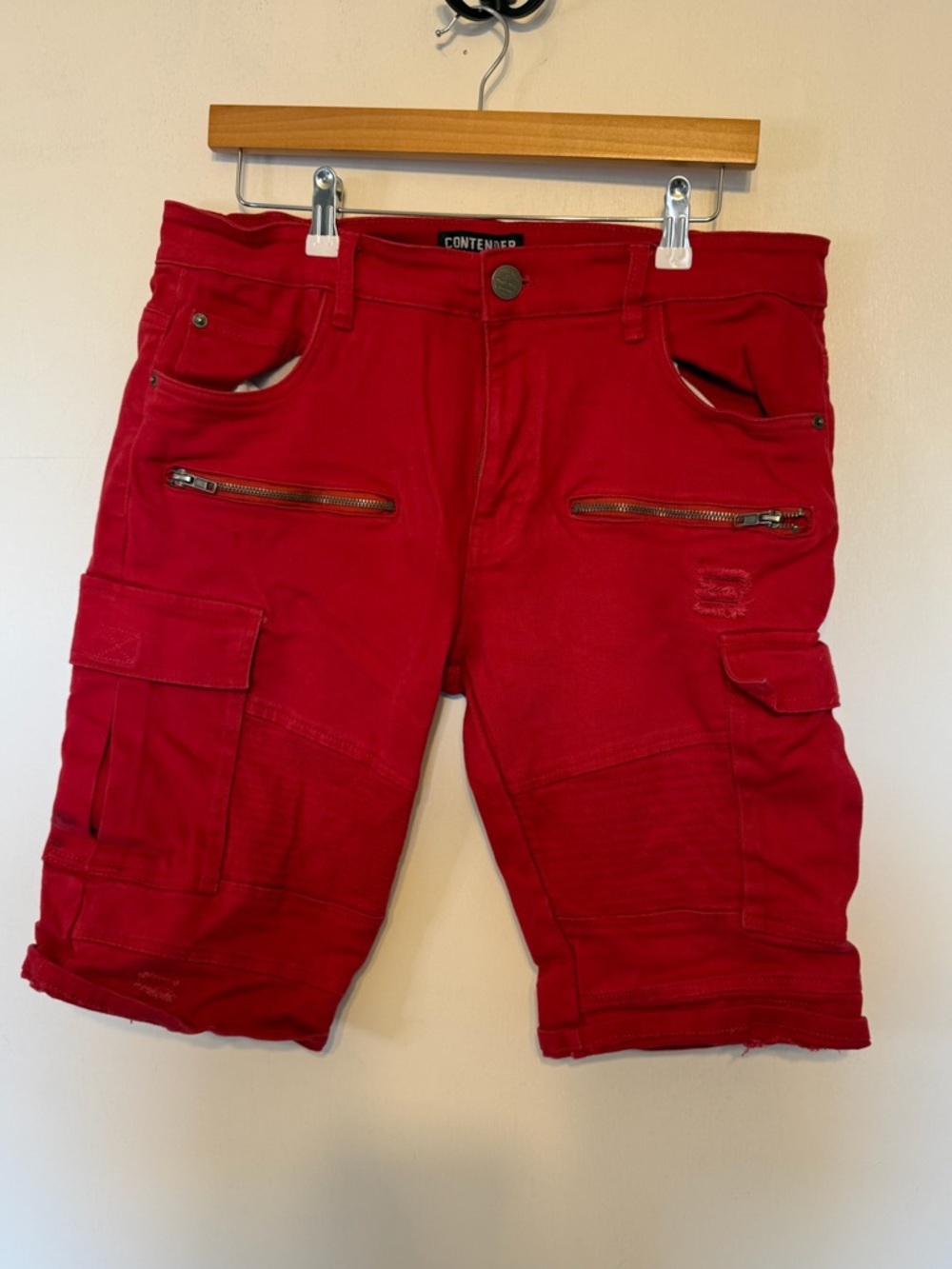 Contender Red Cargo Shorts for Men — Utility Style